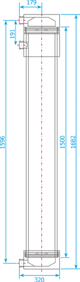 Чертеж ультрафильтрационного модуля ZW700B-10060 SB 1.5